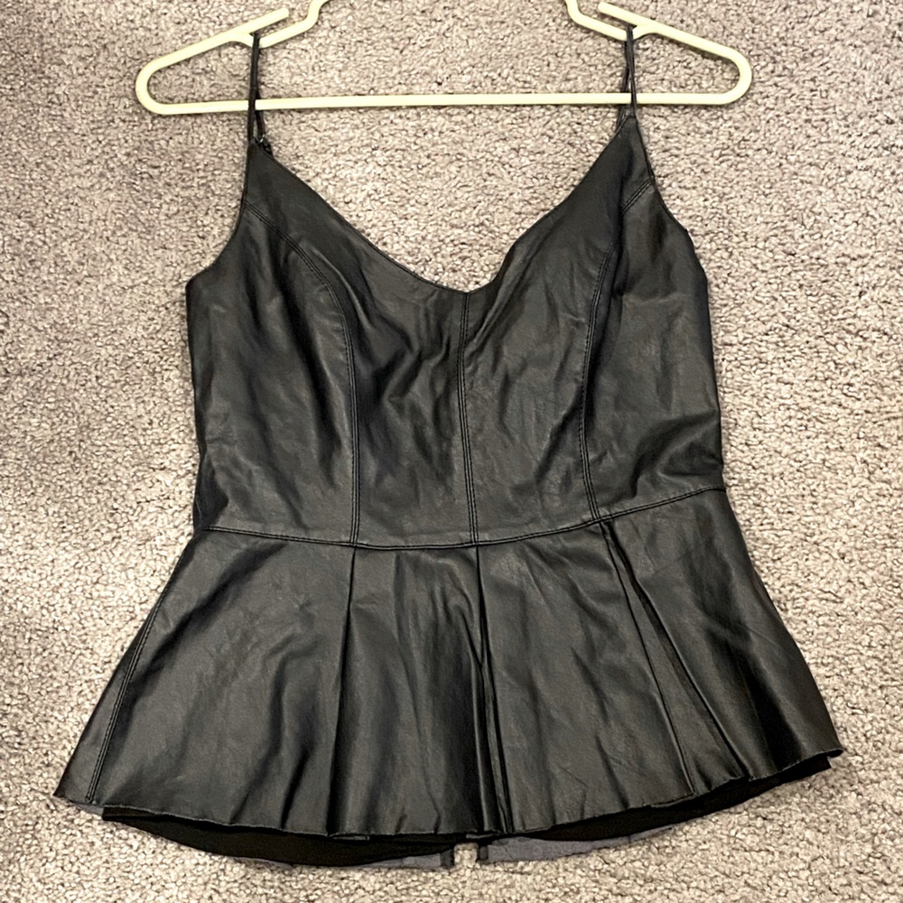 Bailey 44 Black Leather Zip-Up Top - Picture 3 of 3